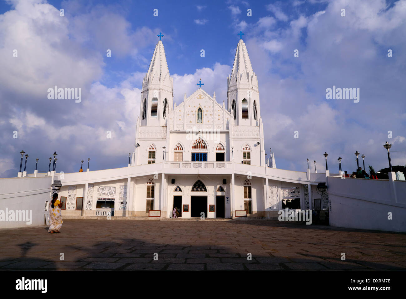 Schrein Basilika unserer lieben Frau von Gesundheit Vailankanni, Nagapattinam Bezirk, Tamil Nadu, Indien Stockfoto