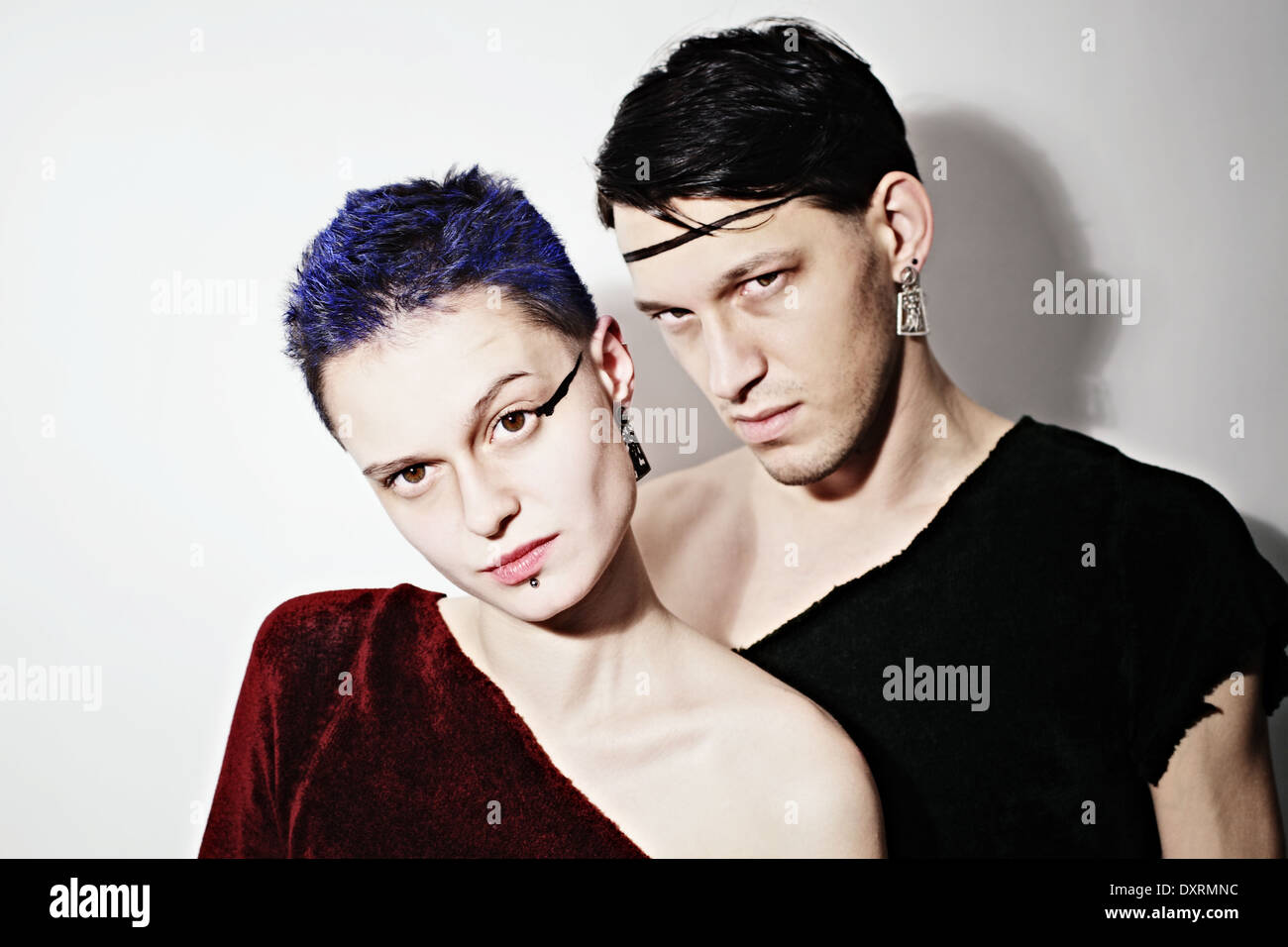 Porträt von Theater-Schauspieler auf weißem Hintergrund Stockfoto