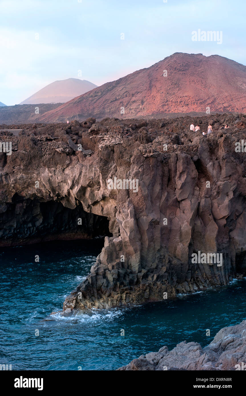 Trockenen Vulkan auf Lanzarote Stockfoto