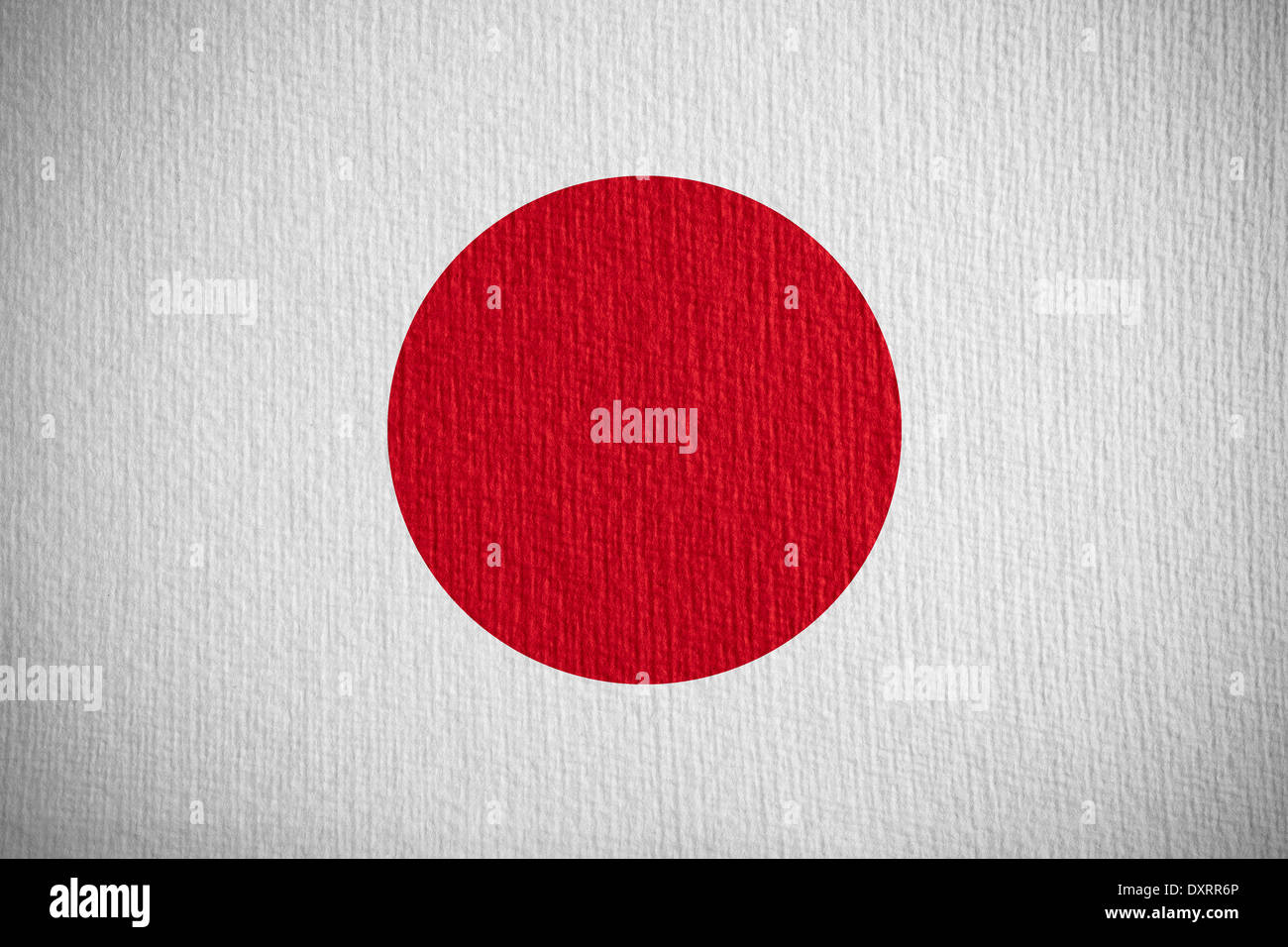 Flagge von Japan oder Japanisch Banner auf Papierhintergrund Stockfoto