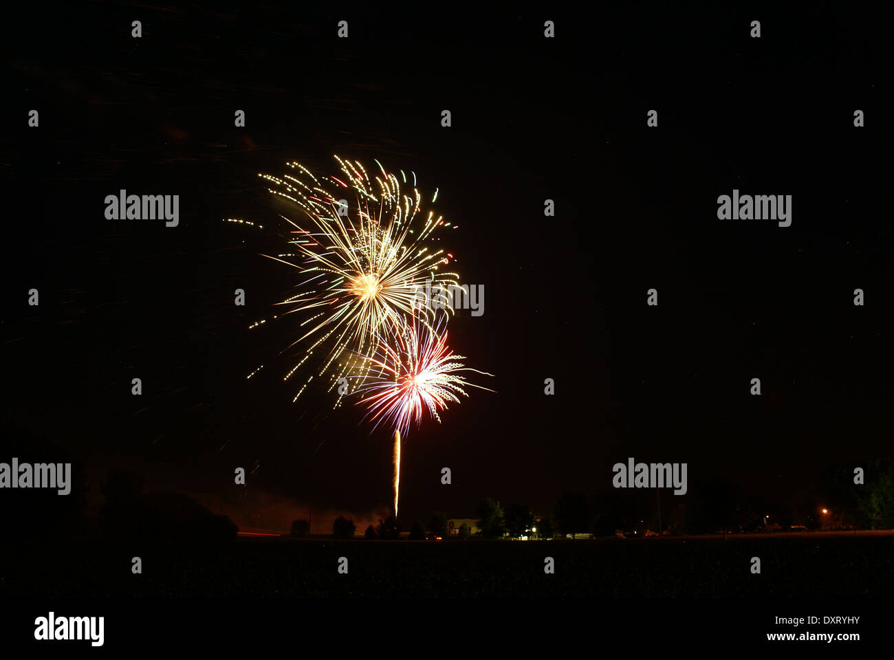 Fourth Of July Feuerwerk Feiern Stockfoto