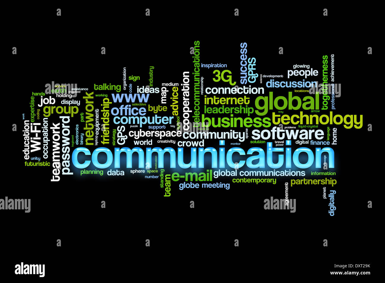 Kommunikation Konzept Bild Wortwolke Stockfoto