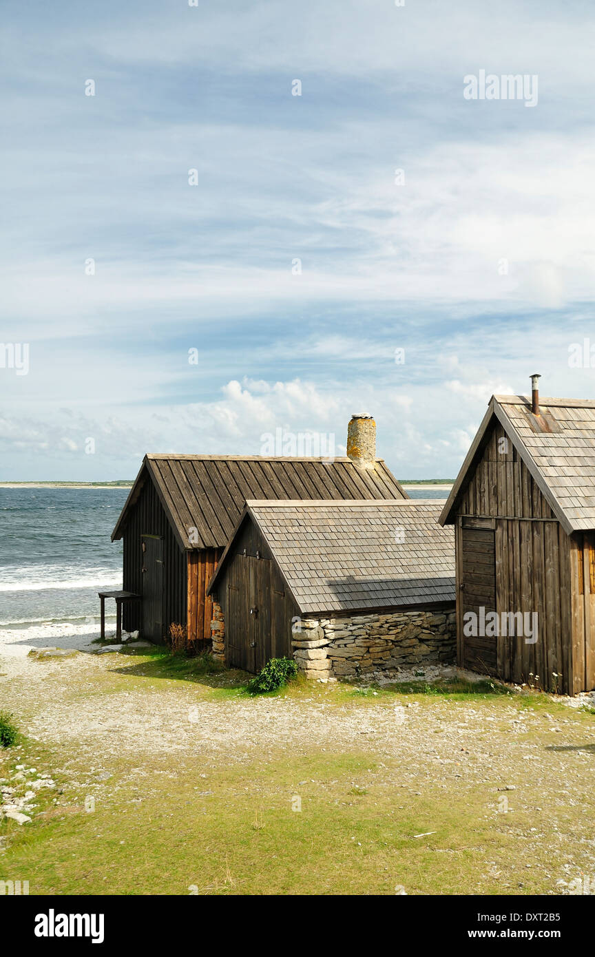 Fischerdorf, Gotland, Schweden. Stockfoto