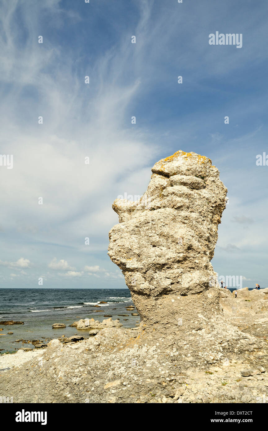 Kalkstein-Formationen auf Gotland Stockfoto