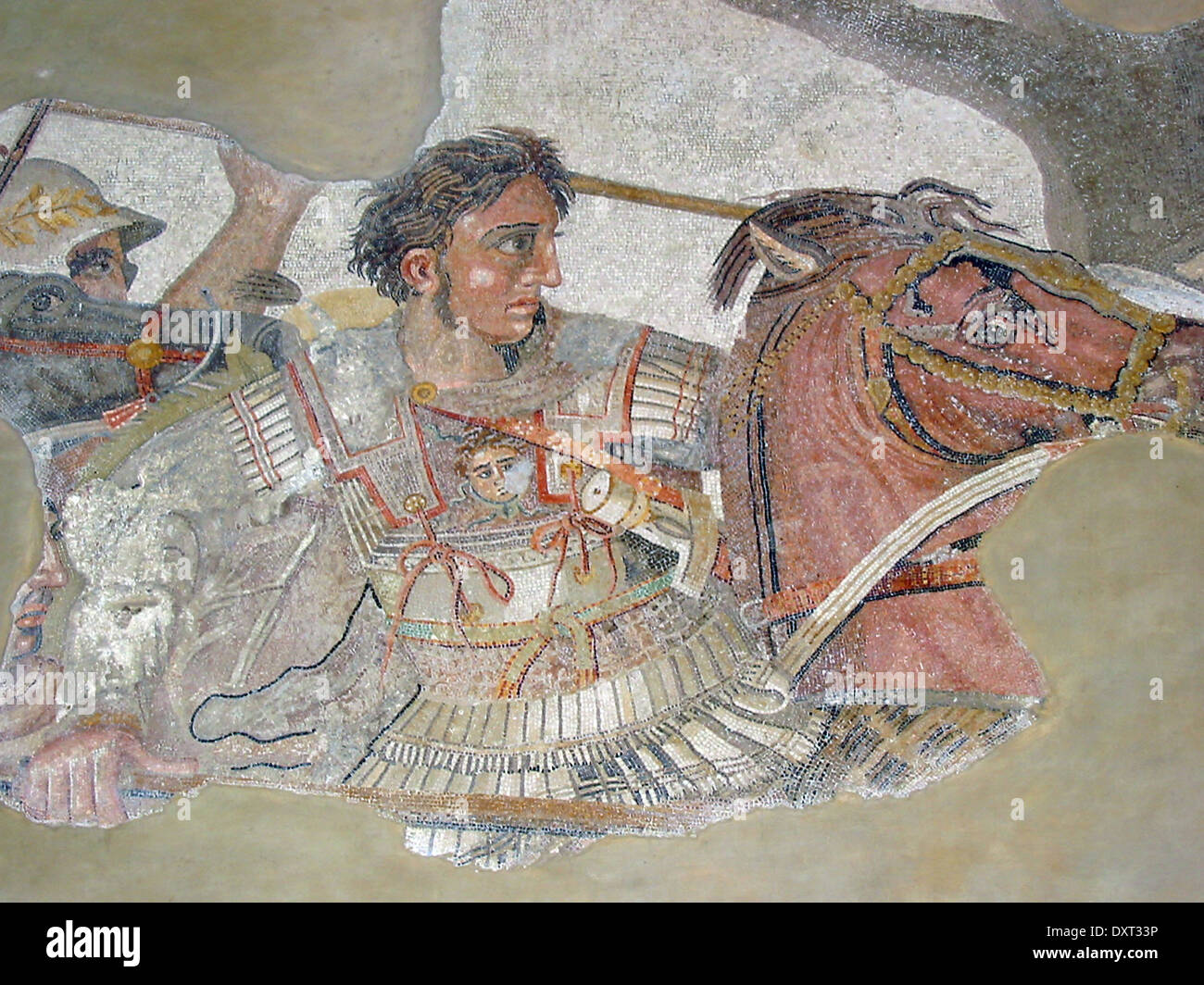 Alexander der große auf dem Alexander Mosaik Stockfoto