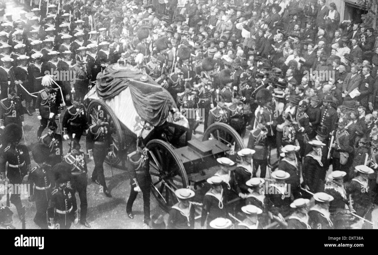 Der Trauerzug von König Edward VII. von England. Stockfoto