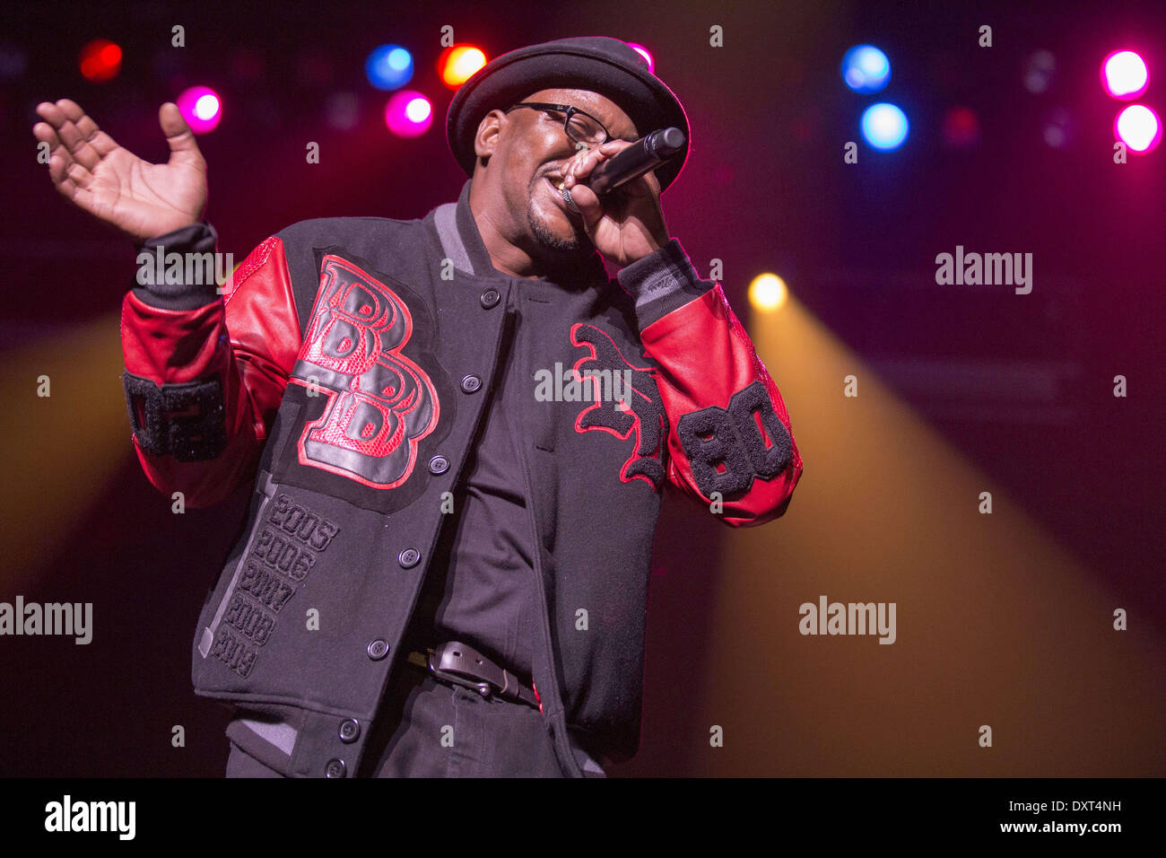 Hammond, Indiana, USA. 28. März 2014. Sänger BOBBY BROWN tritt an der Abendkasse im Horseshoe Casino in Hammond, Indiana © Daniel DeSlover/ZUMAPRESS.com/Alamy Live-Nachrichten Stockfoto