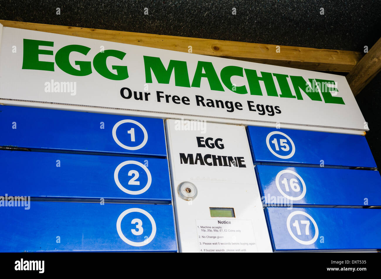 Freilandhaltung Ei-Automaten Stockfoto
