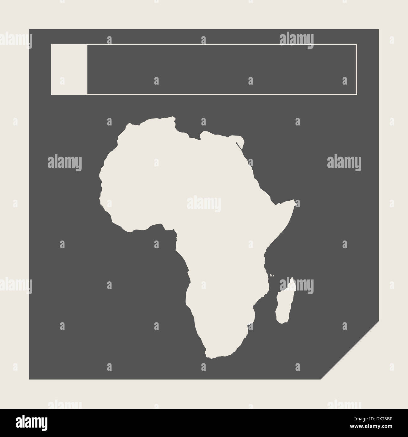 Afrika-Map-Schaltfläche in ansprechende flache Web Design Map-Schaltfläche mit Beschneidungspfad isoliert. Stockfoto