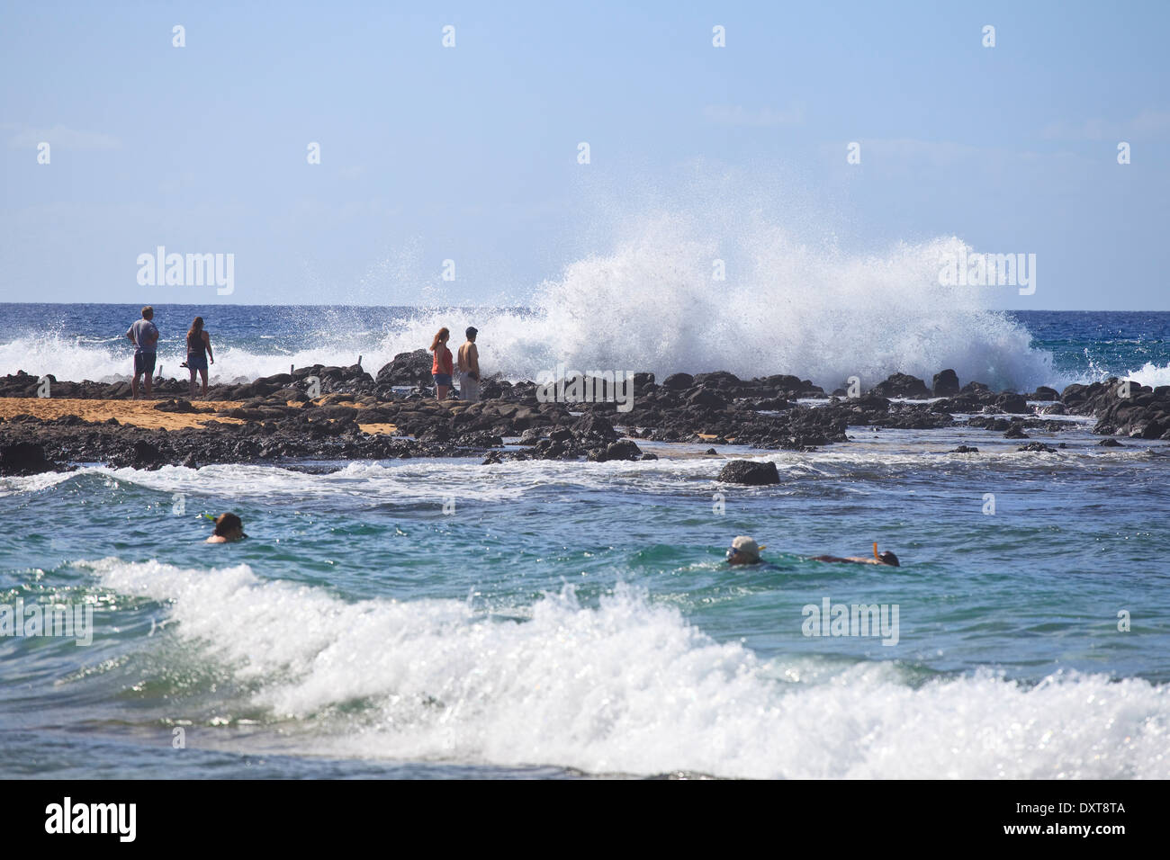 Poipu Beach auf Kauai Stockfoto