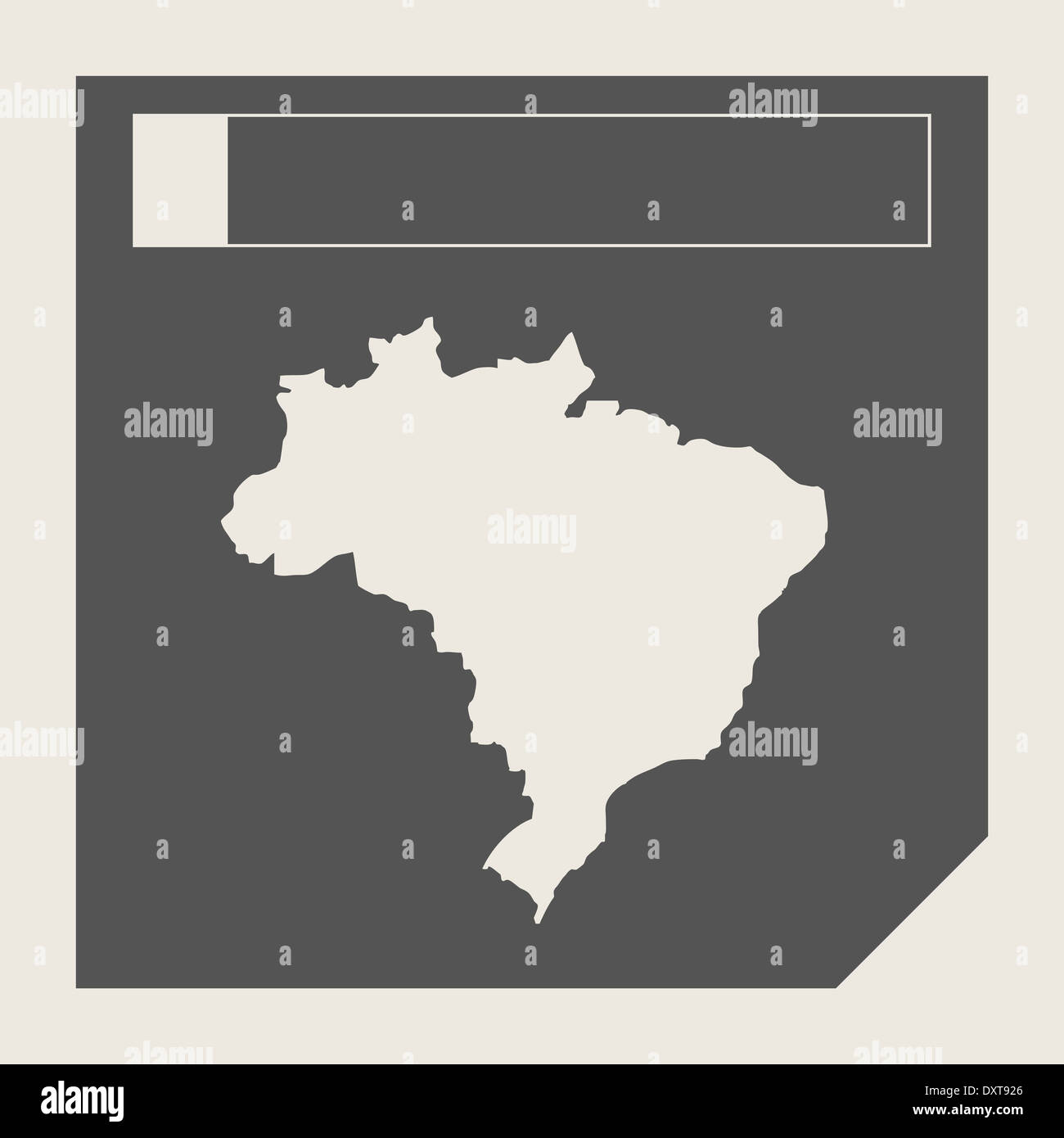 Brasilien-Map-Schaltfläche in ansprechende flache Web Design Map-Schaltfläche mit Beschneidungspfad isoliert. Stockfoto