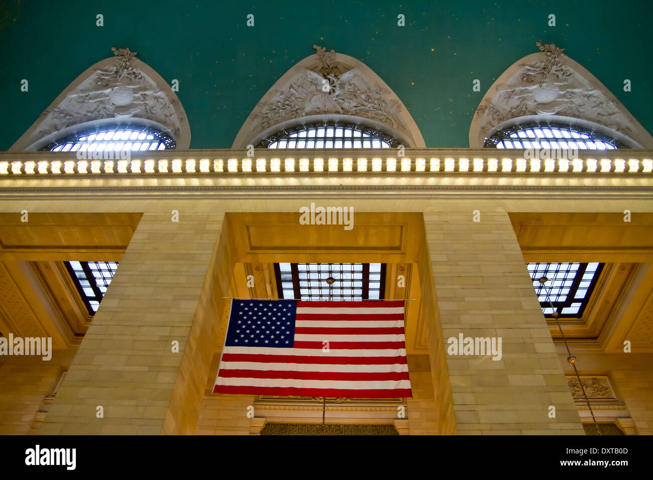 Grand Central Terminal Station Flagge, New York, USA. Stockfoto
