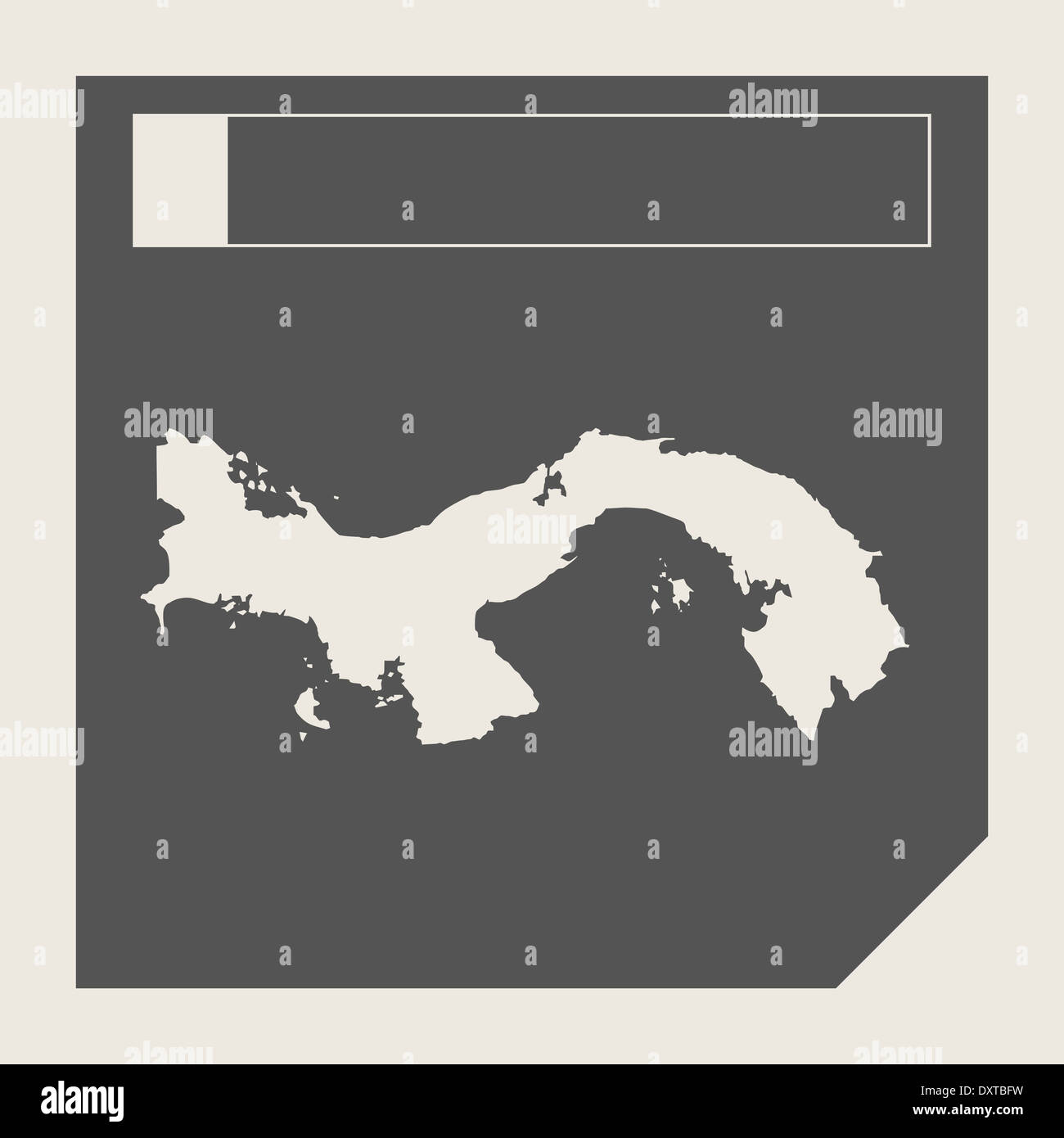 Panama-Map-Schaltfläche in ansprechende flache Web Design Map-Schaltfläche mit Beschneidungspfad isoliert. Stockfoto