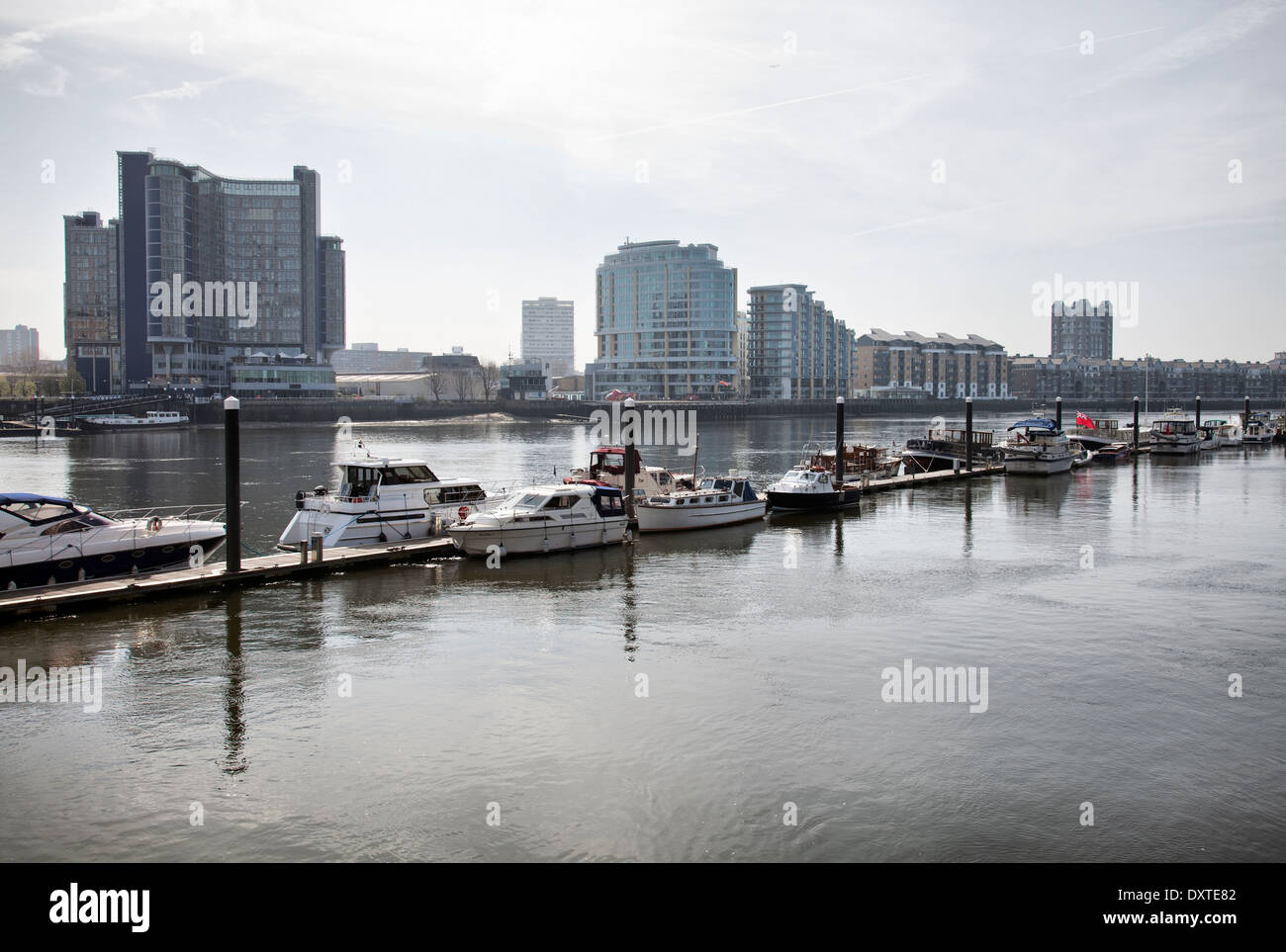 Imperial Wharf Aussicht entlang der Themse - London-UK Stockfoto