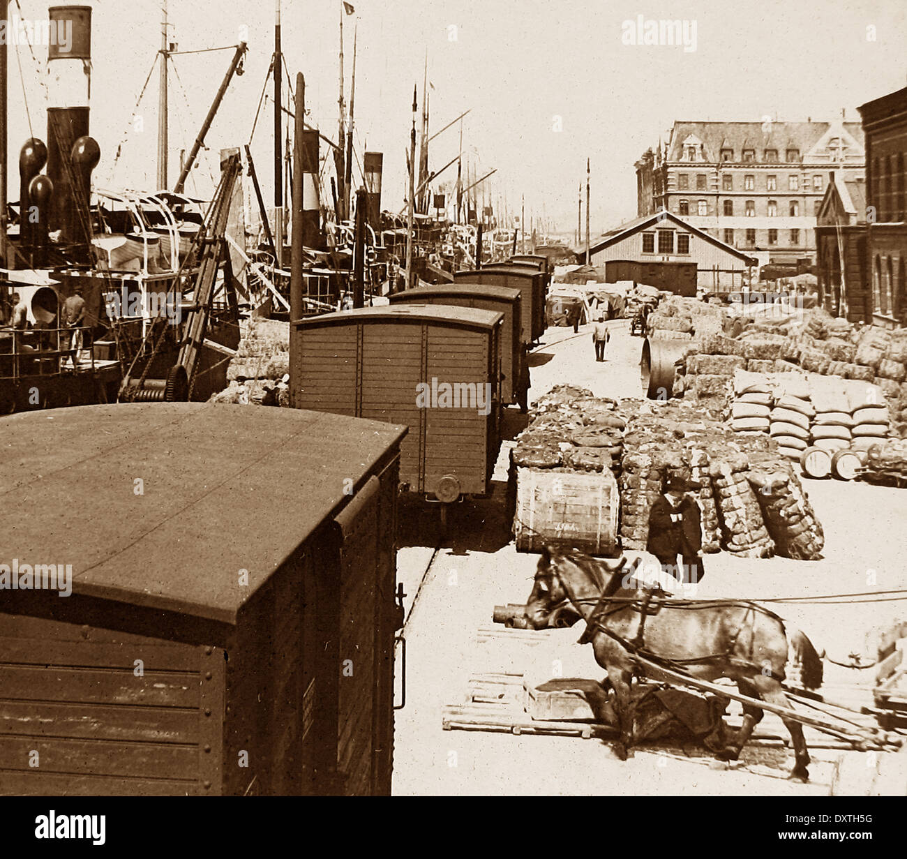 Hafen von Göteborg Schweden Anfang 1900 Stockfoto