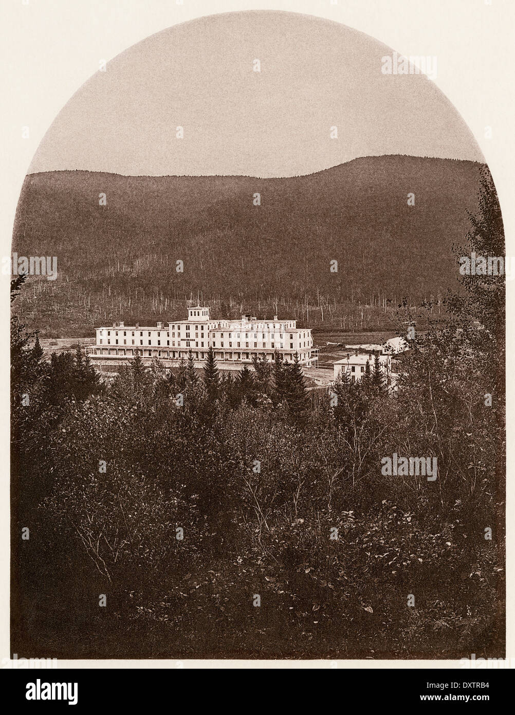 Fabyan Haus, ein Resort Hotel in Crawford Notch der White Mountains, New Hampshire, 1870. Foto Stockfoto