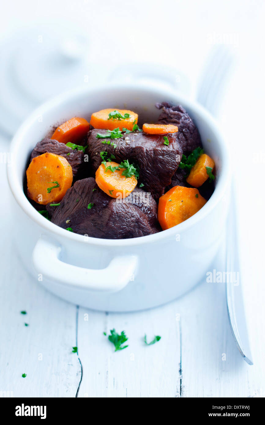 Rindfleisch und Karotten Eintopf Stockfoto