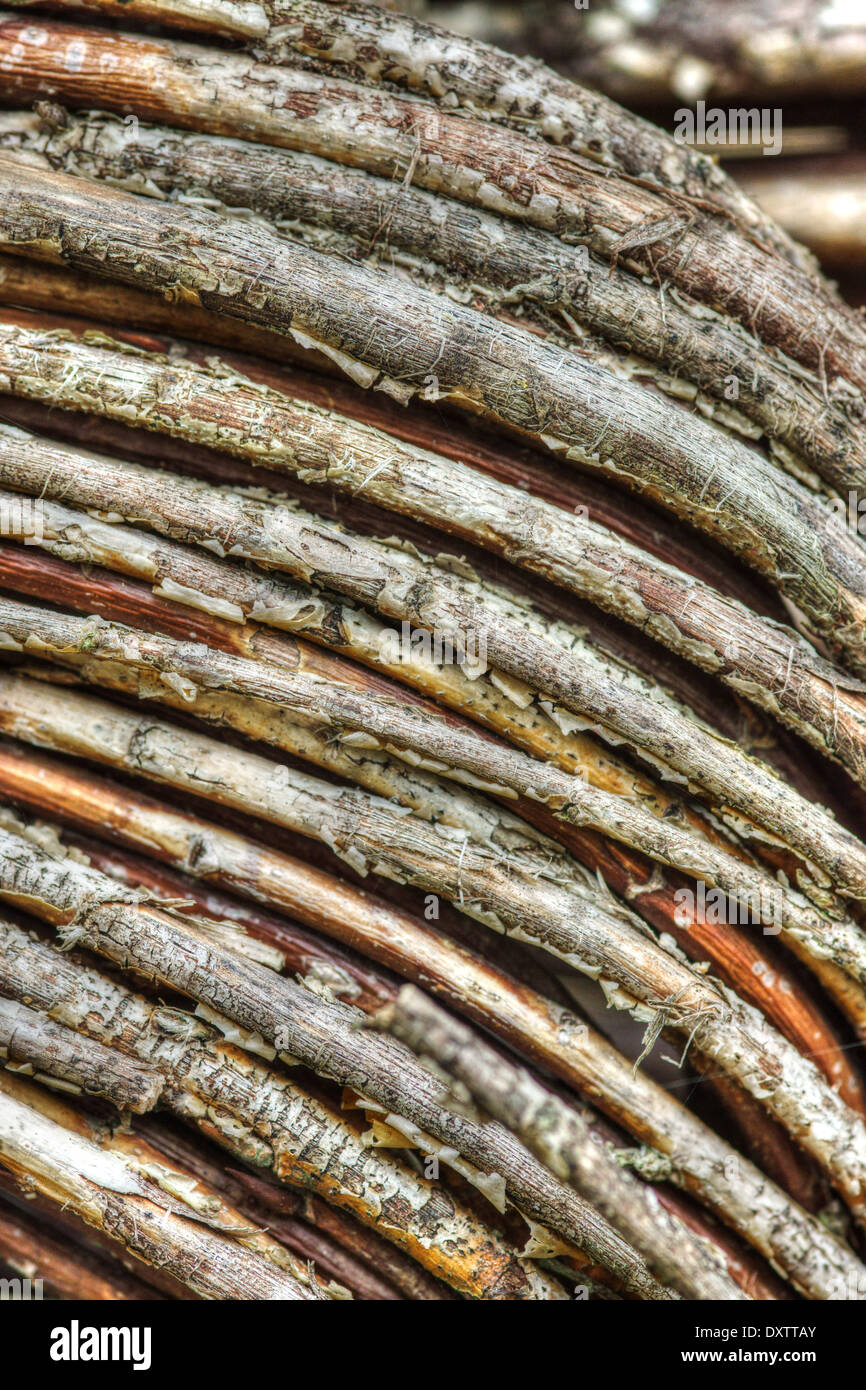Detail der Holzzaun hautnah. Holz Texturen. Stockfoto