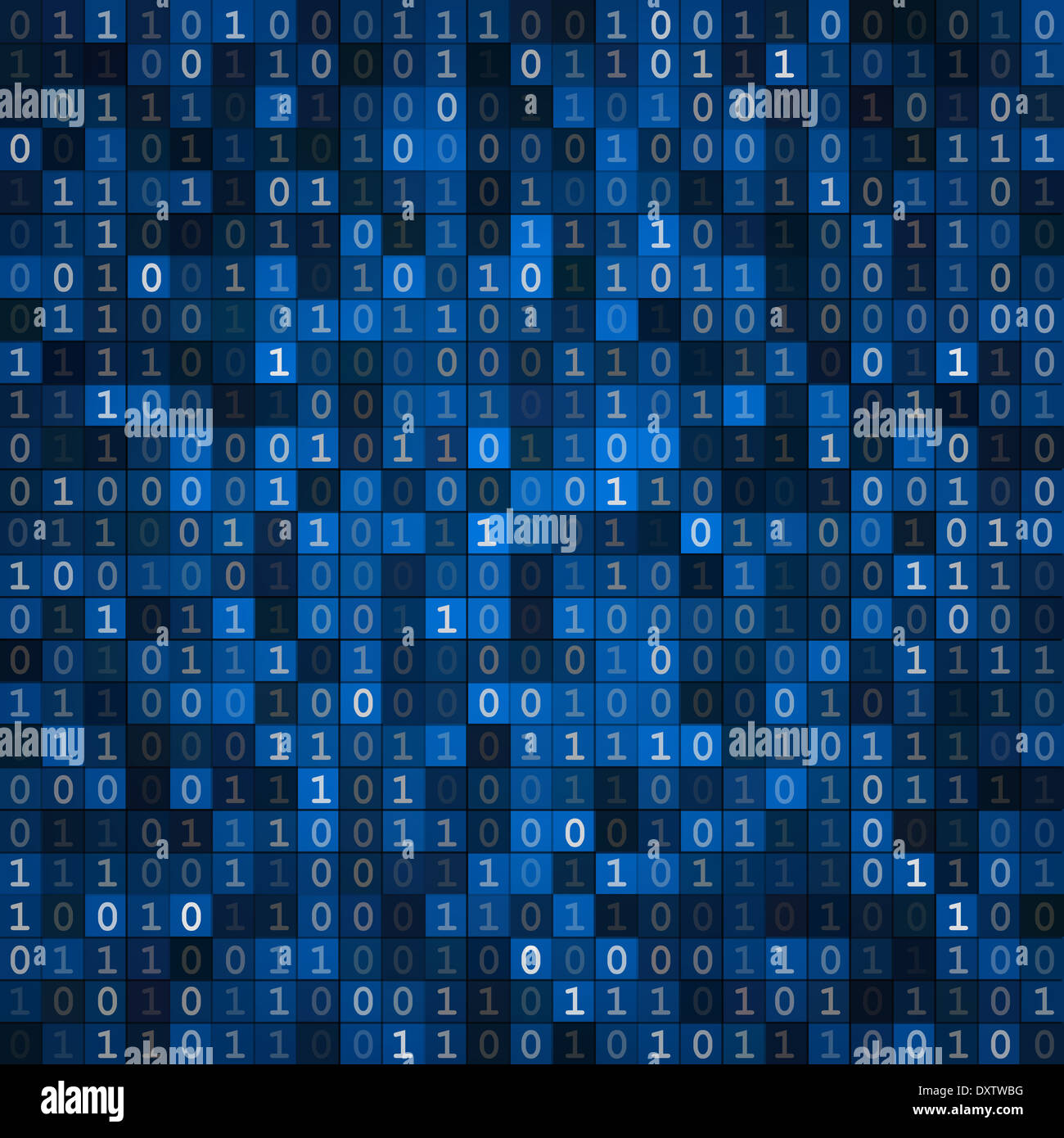 Blauer Bildschirm Binär-code Stockfoto