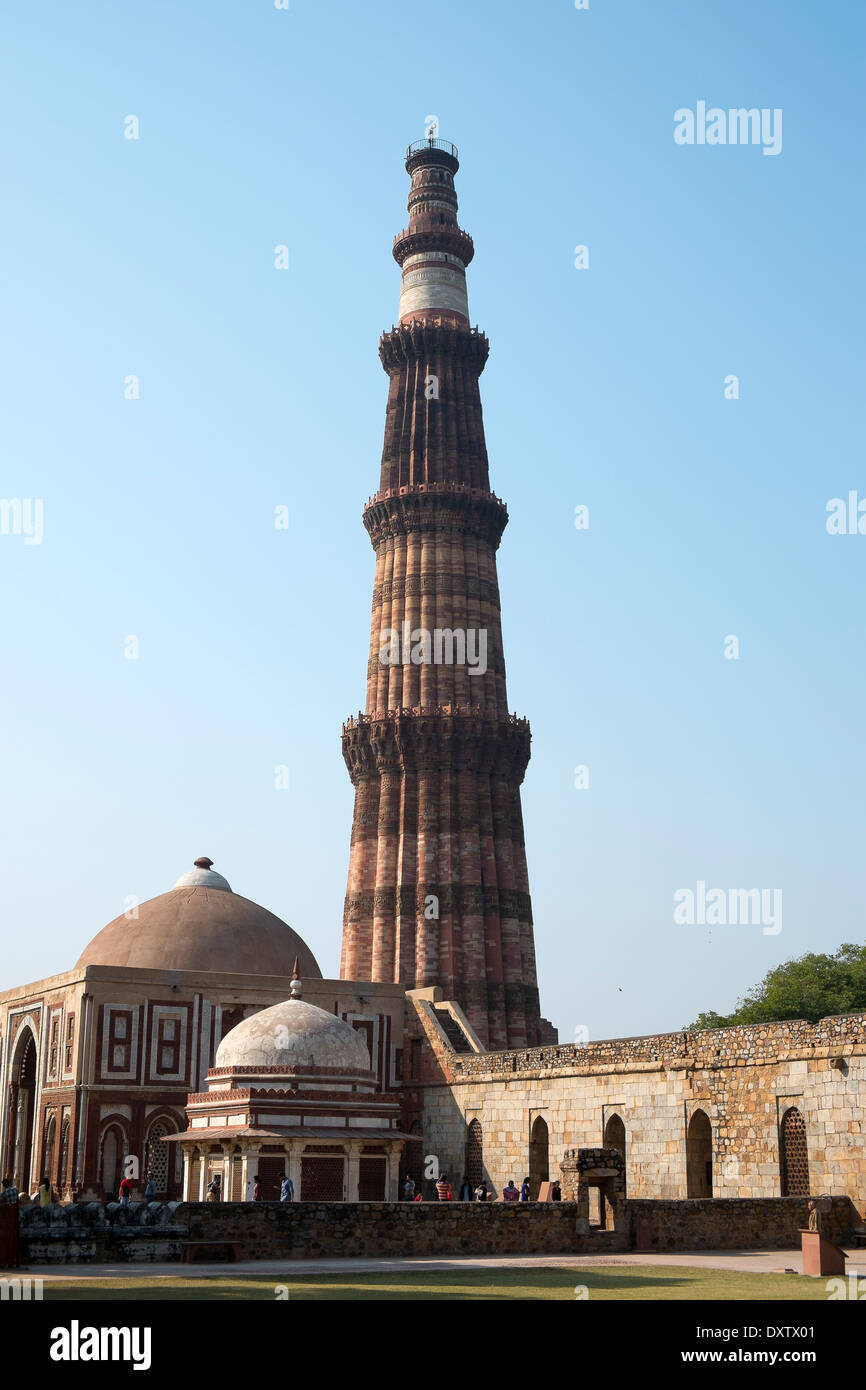 Indien, Neu-Delhi, Uttar Pradesh Qutab Minar Stockfoto