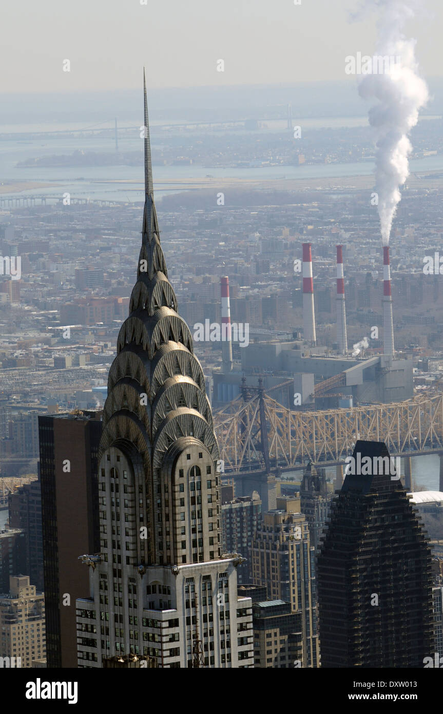 Chrysler Building in New York erschossen von Spitze des Empire State Building Stockfoto
