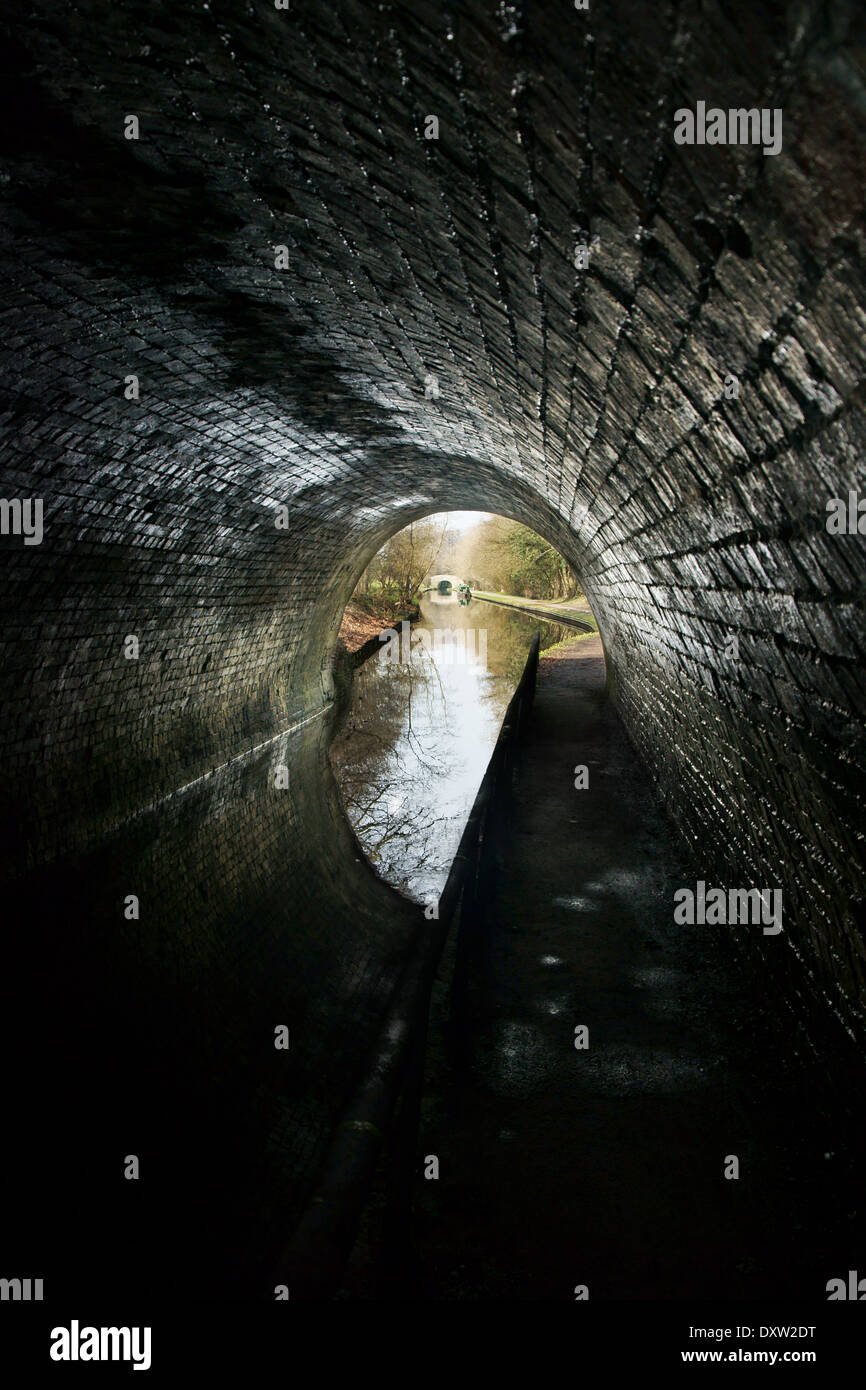 Whitehouse oder Whitehurst Kanal Tunnel Innenraum auf dem Llangollen Kanal Erbaut um 1801 von William Jessop und Thomas Telford Stockfoto