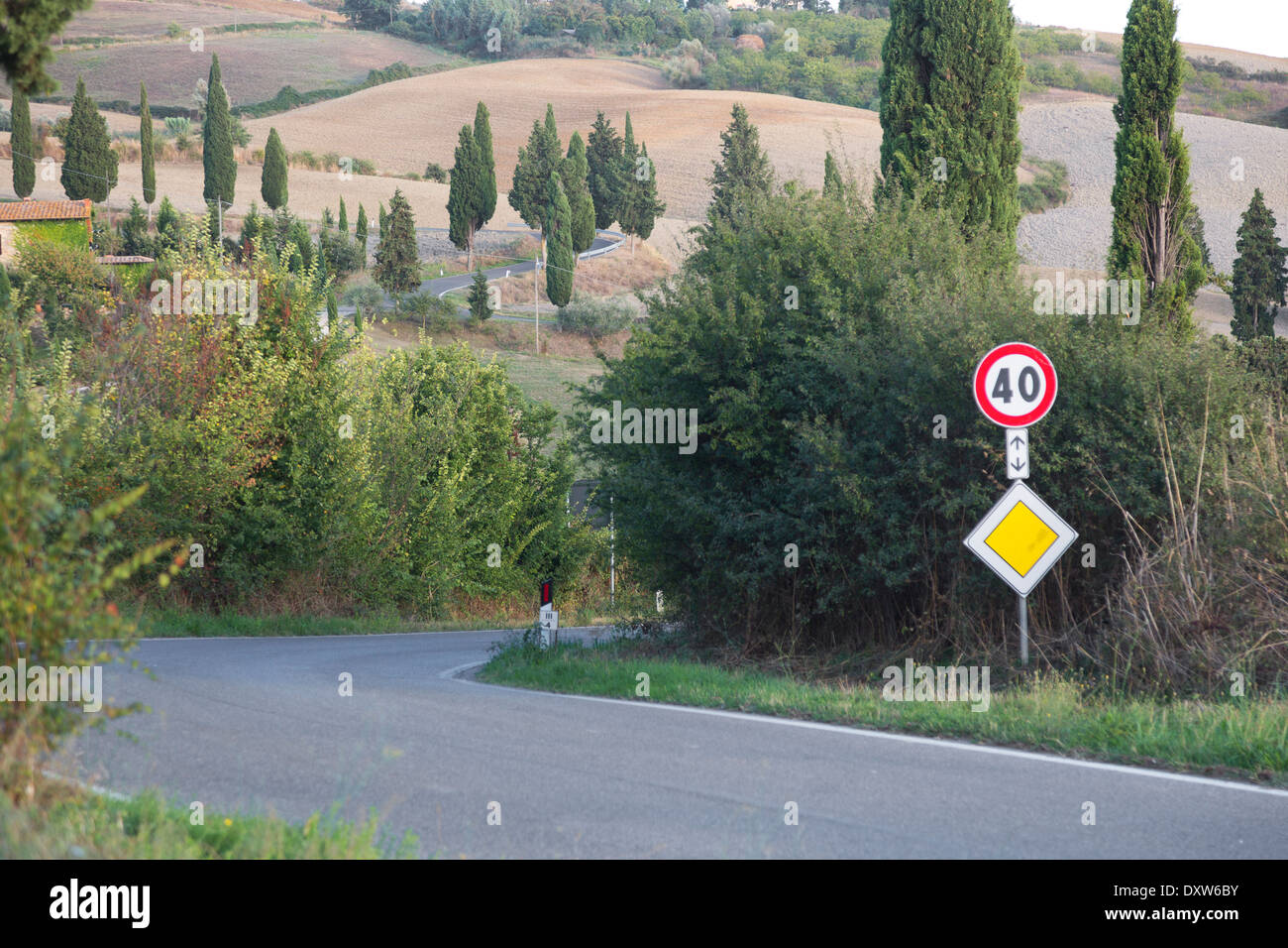 Roads Tuscany, Italy Stockfoto