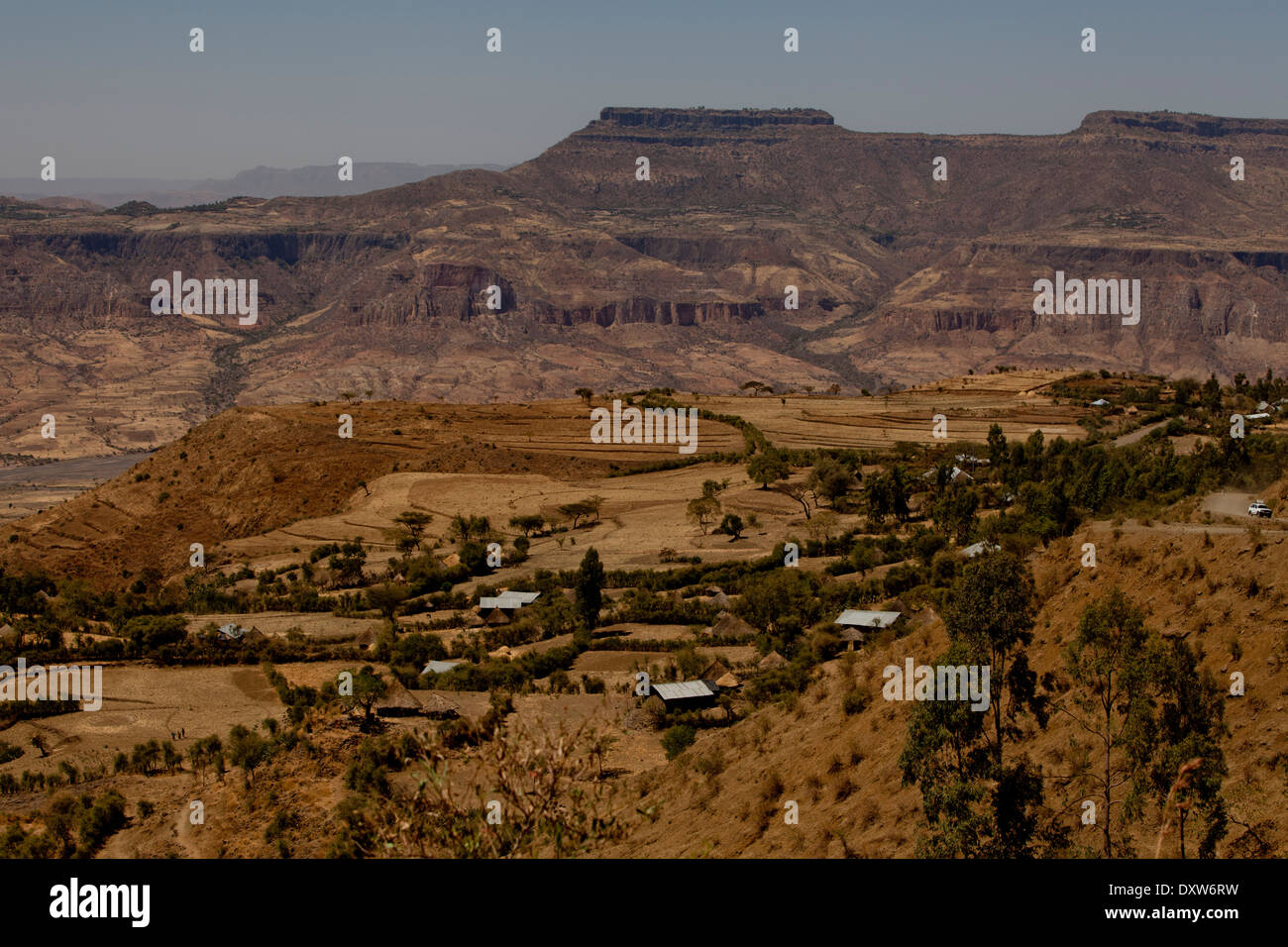 Offenen staubigen äthiopischen Simien Gebirge Ansichten Vista Himmel Stockfoto