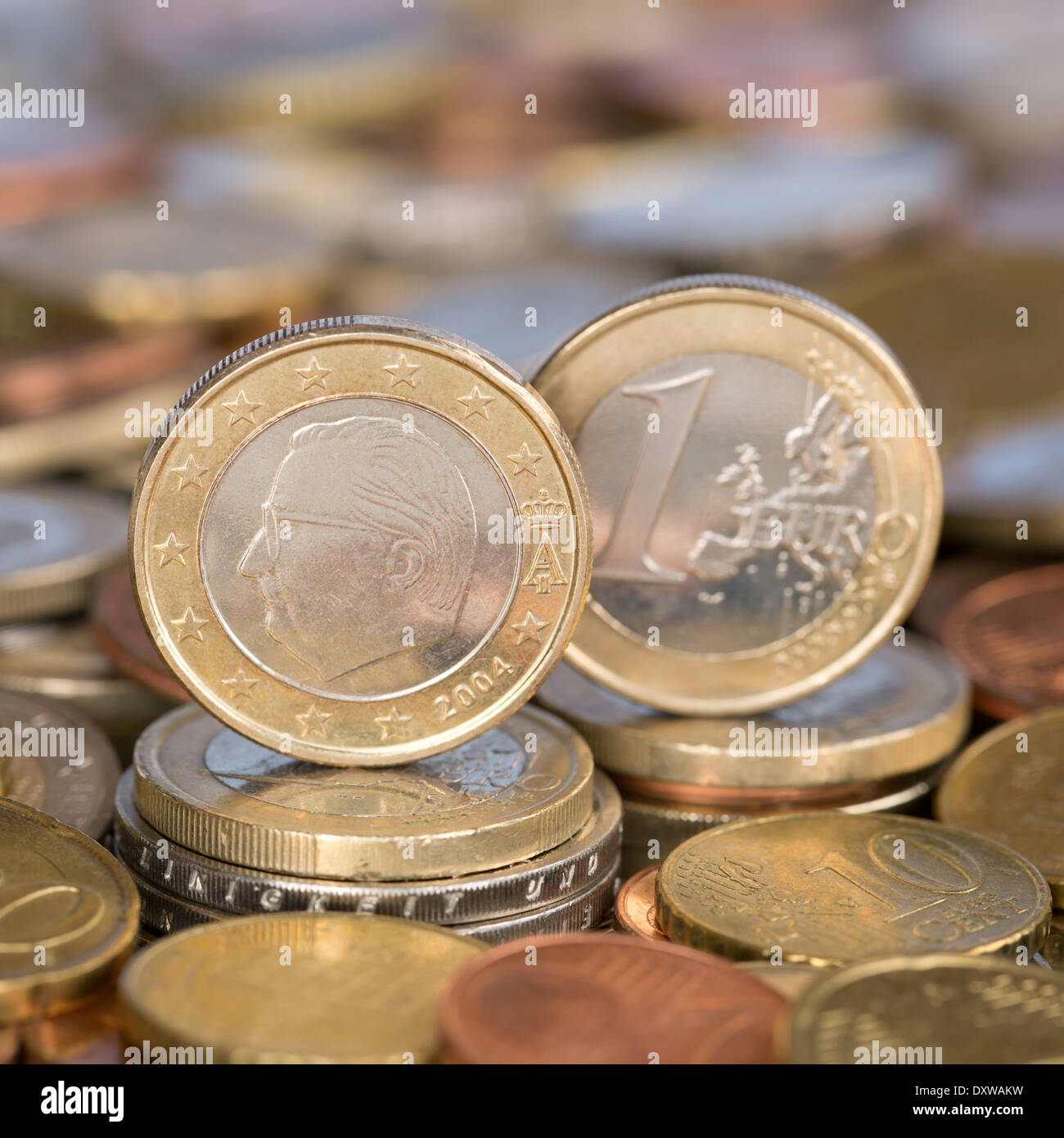 Ein ein-Euro-Münze aus der Europäischen Union Währung Mitglied Land Belgien Stockfoto