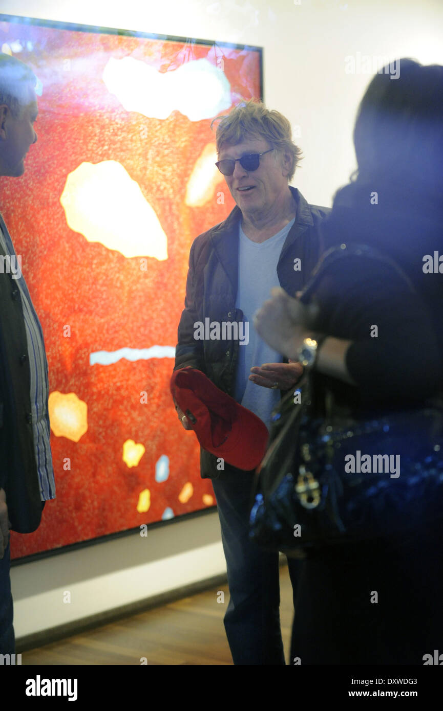 Robert Redford und Frau Sybille Besuch Galerie Monet in Charlottenburg.  Zeitung. Wo: Berlin Deutschland wenn: 19. Oktober 2012 Stockfoto