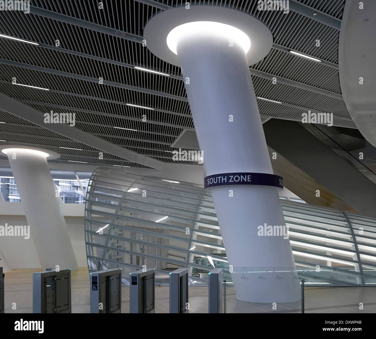 Die Sterne Performing Arts Centre, Singapur, Singapur. Architekt: Aedas Architekten AG, 2013. Konzert-Veranstaltungsort-Eingang. Stockfoto