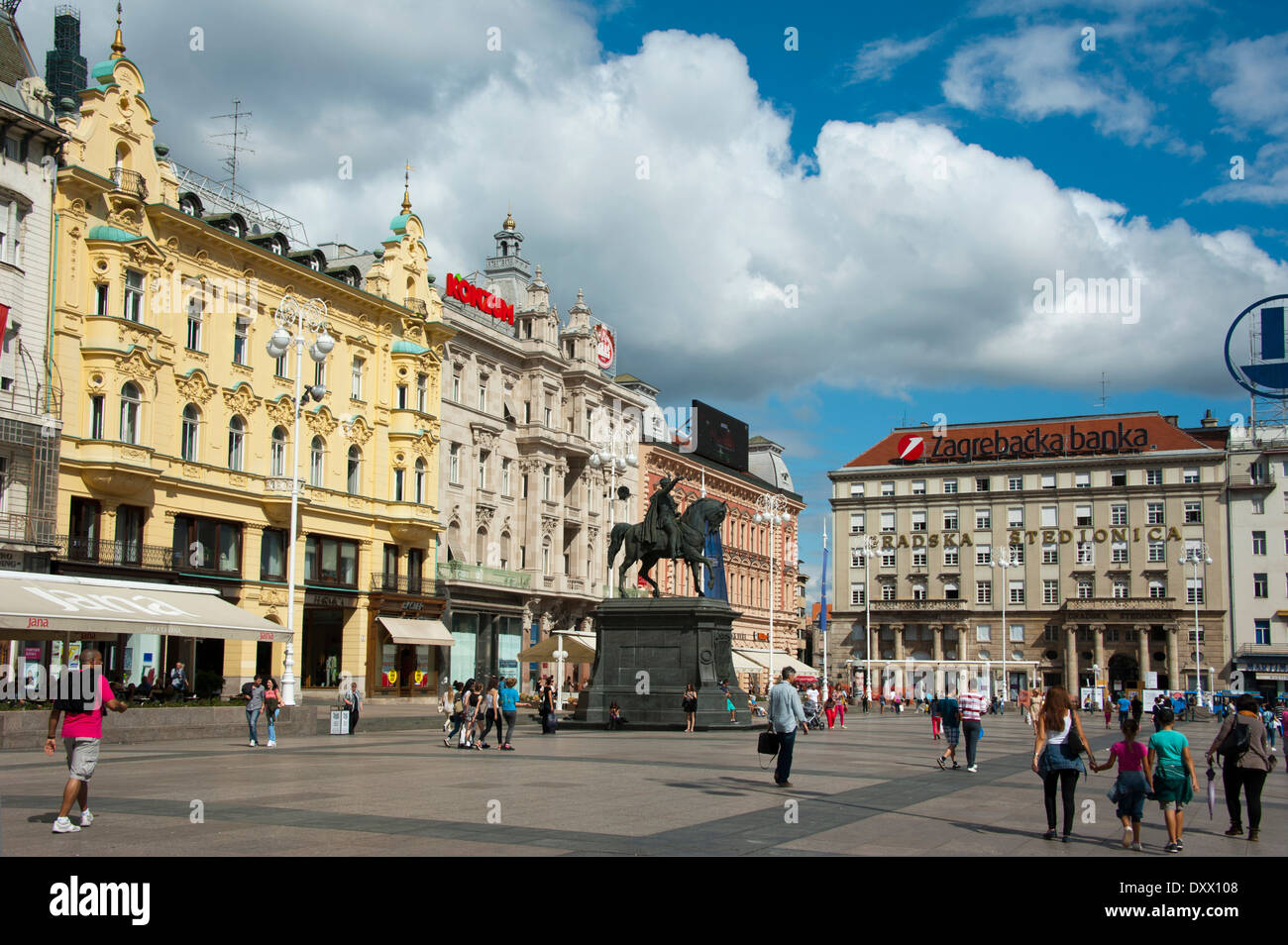 Ban-Jelačić-Platz, Unterstadt, Zagreb, Kroatien Stockfoto