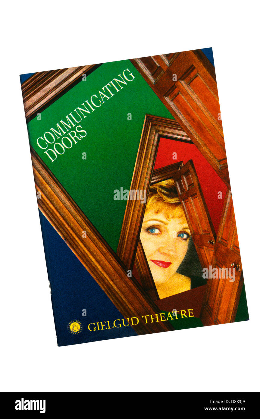 Programm zur Herstellung der Kommunikation Türen von Alan Ayckbourn, am Gielgud Theatre 1995. Stockfoto