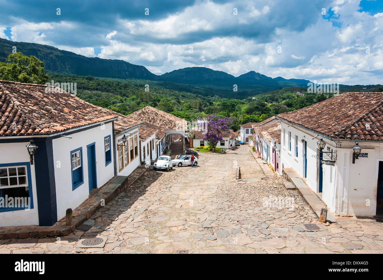 Historischer Bergbau Stadt Tiradentes, Minas Gerais, Brasilien Stockfoto