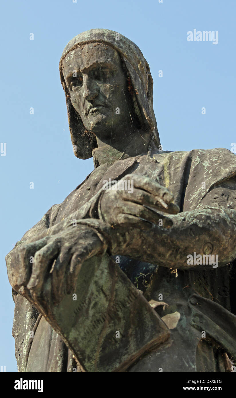symbolischen Ausdruck von Dante Alighieri in eine feine Bronzestatue Stockfoto