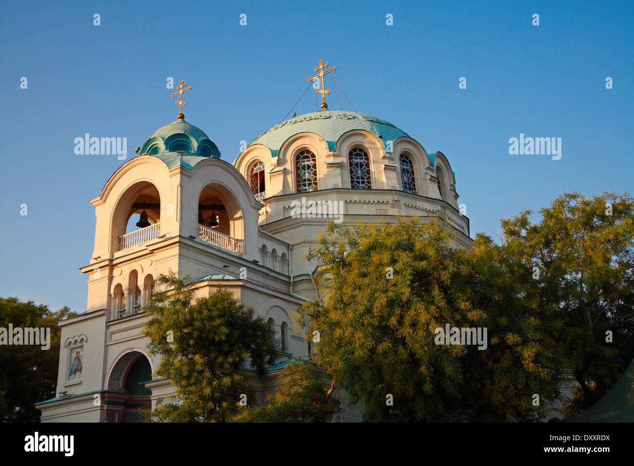 Krim. Jewpatoria, Kathedrale des Heiligen Nikolaus. Orthodoxe Kirche Stockfoto