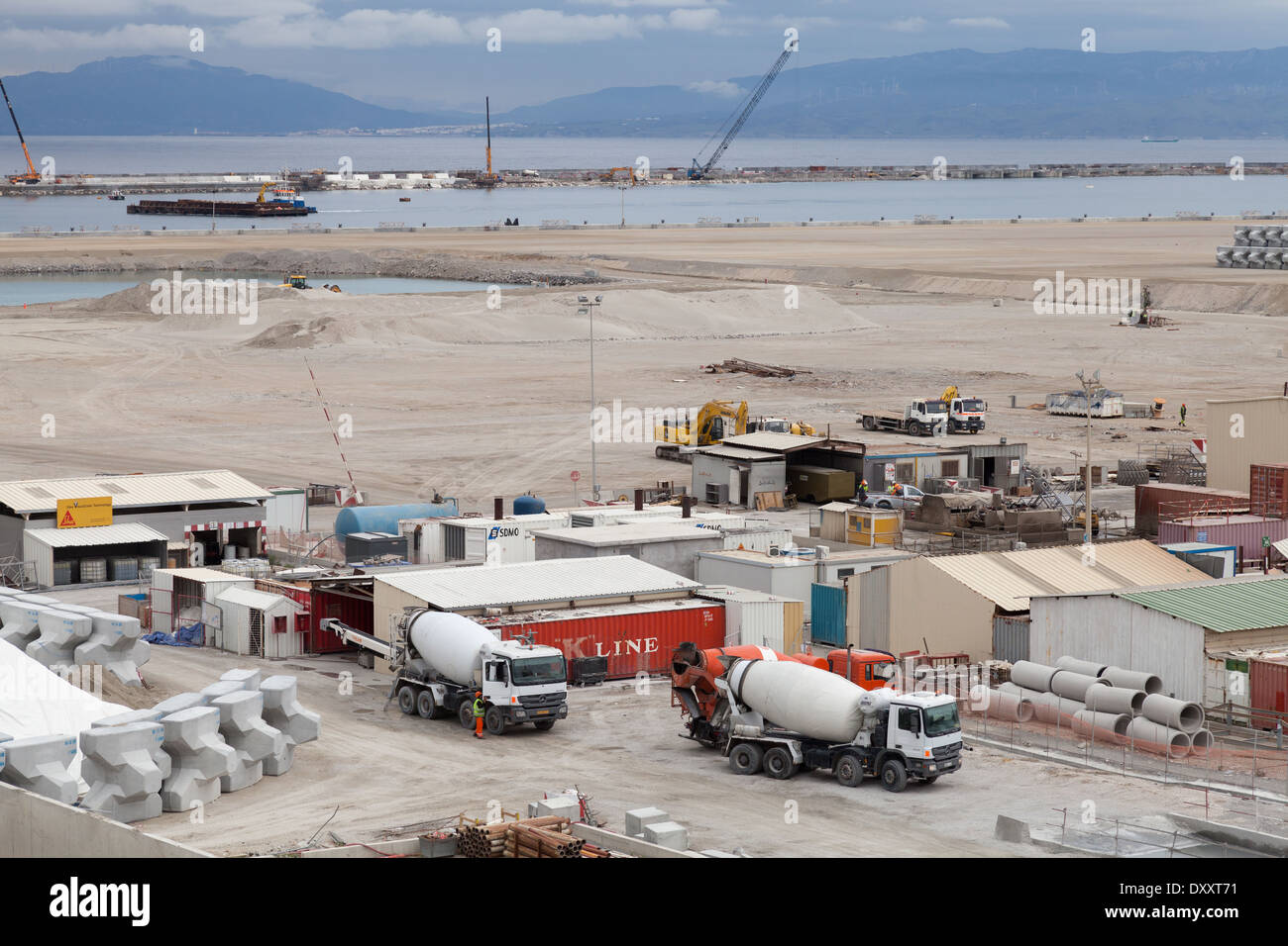 Neue Tanger Med 2 Hafengebiet im Bau Stockfoto