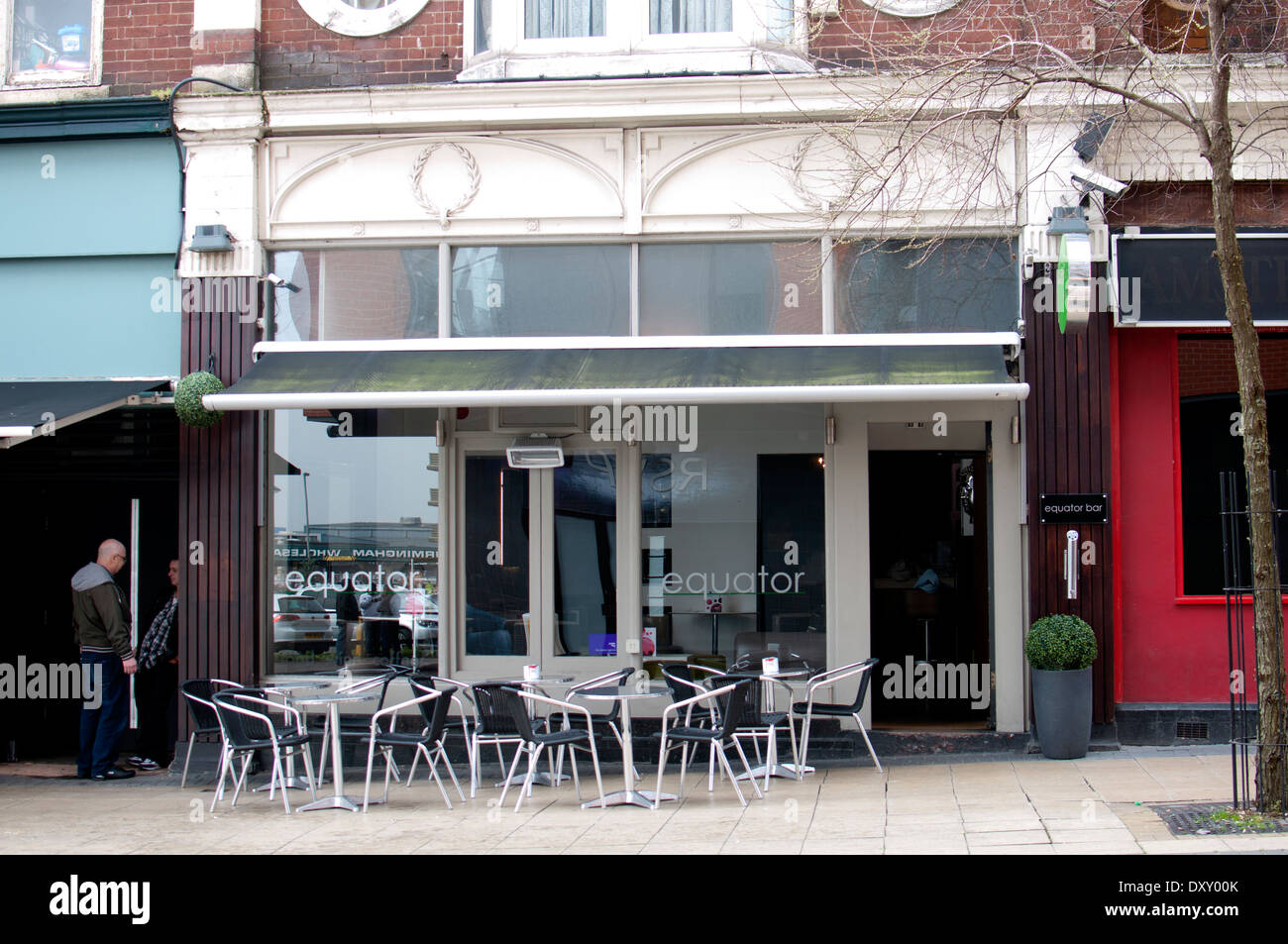 Gay Village, Birmingham, UK. Äquator Bar. Stockfoto