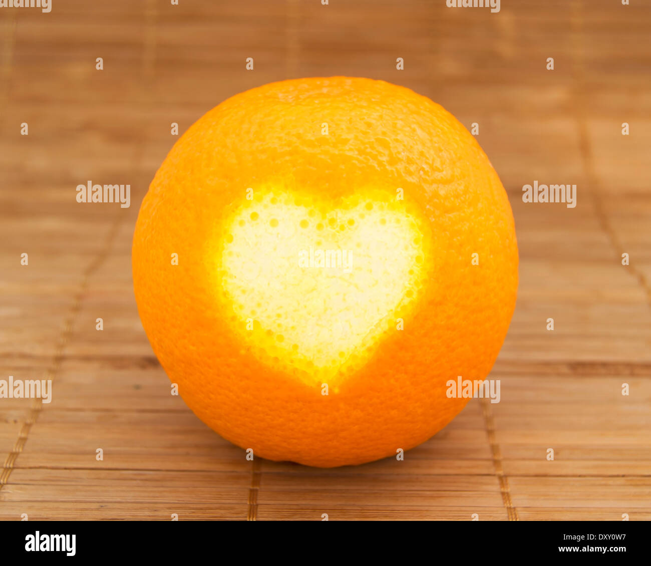 Reife Orange und Herz Stockfoto
