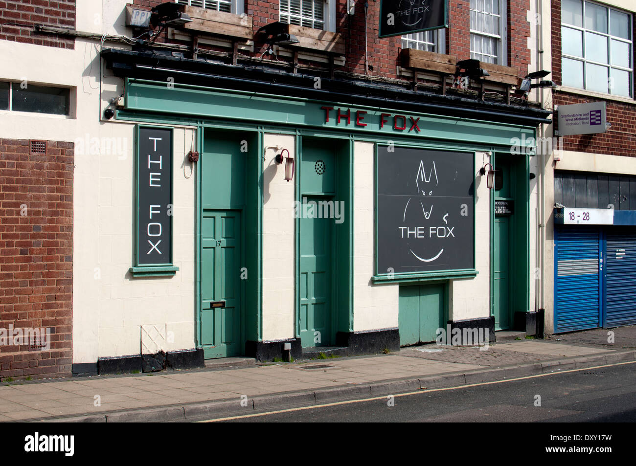 Gay Village, Birmingham, UK. Der Fox Pub. Stockfoto