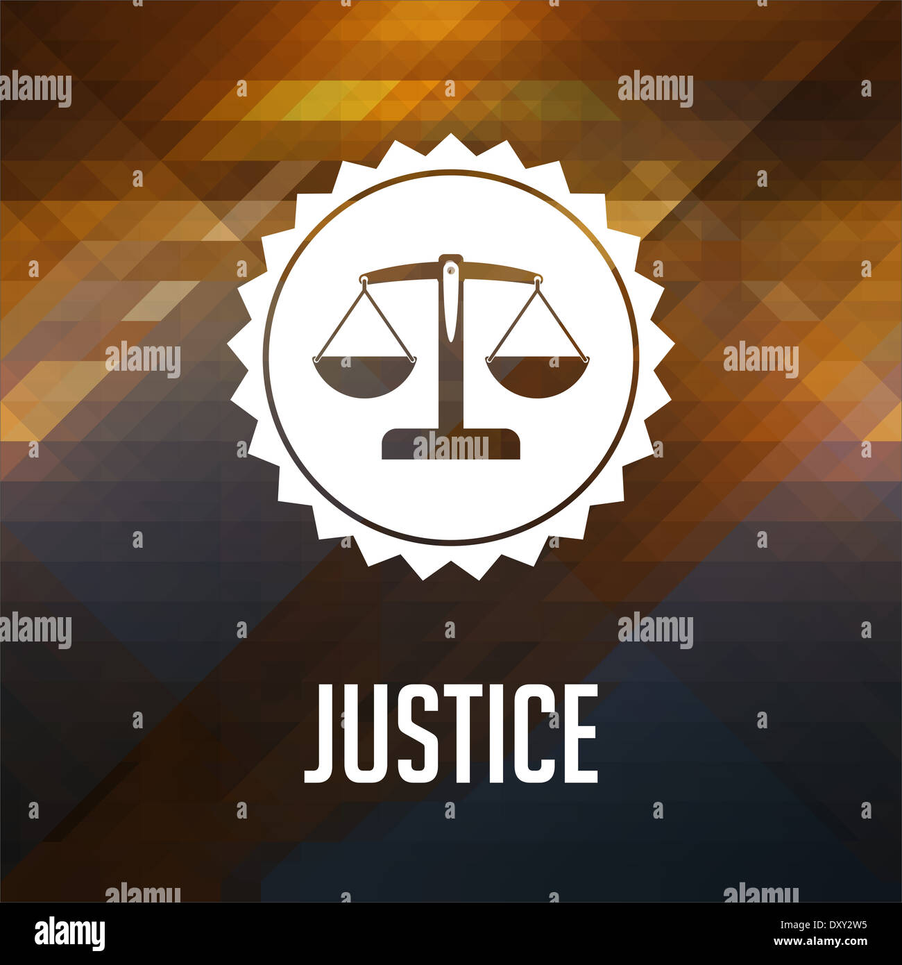 Justiz-Konzept auf Dreieck Hintergrund. Stockfoto