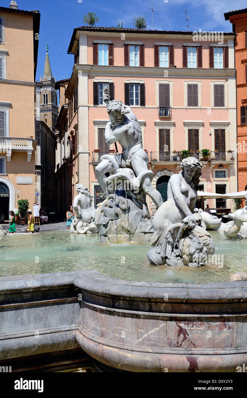 Fontana del Nettuno Piazza Navona Roma Italien n 4 Stockfoto