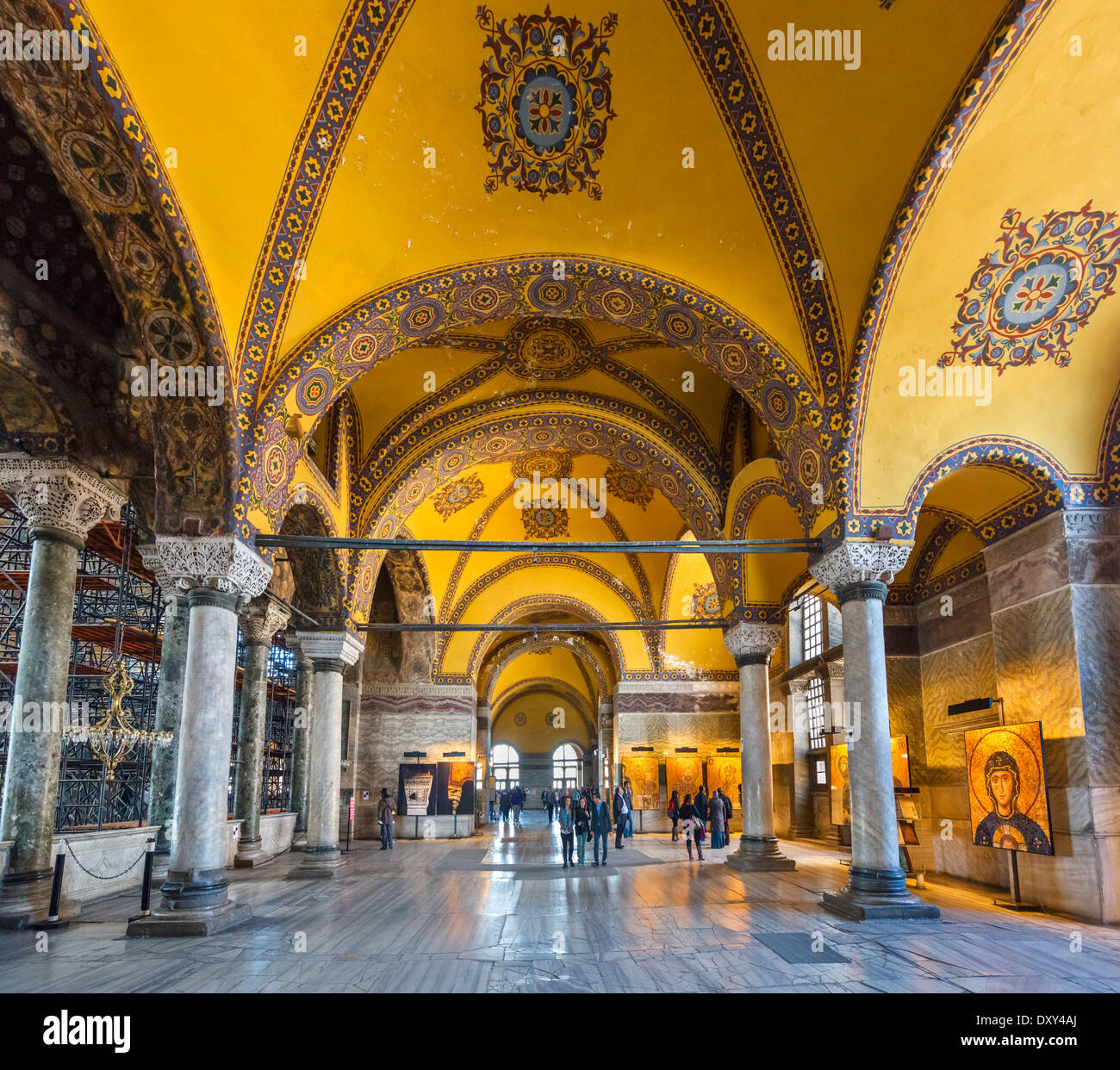Die obere Nördliche Galerie in die Hagia Sophia (Hagia Sophia), Sultanahmet, Istanbul, Türkei Stockfoto