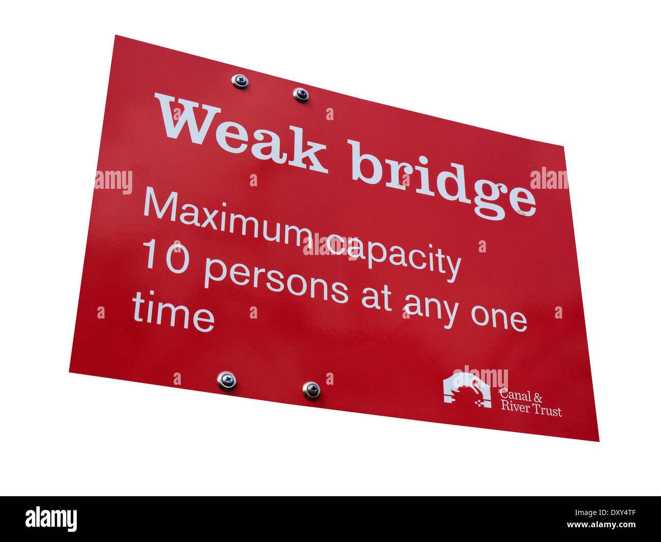 Schwache Brücke Zeichen in Cheshire UK Stockfoto
