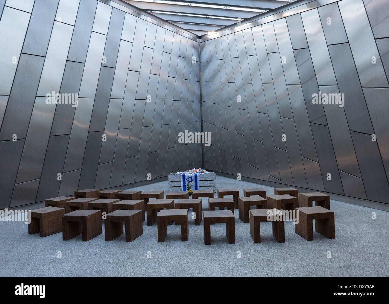 Haus der Stille in der Gedenkstätte Bergen-Belsen bei Celle, Niedersachsen, Deutschland Stockfoto