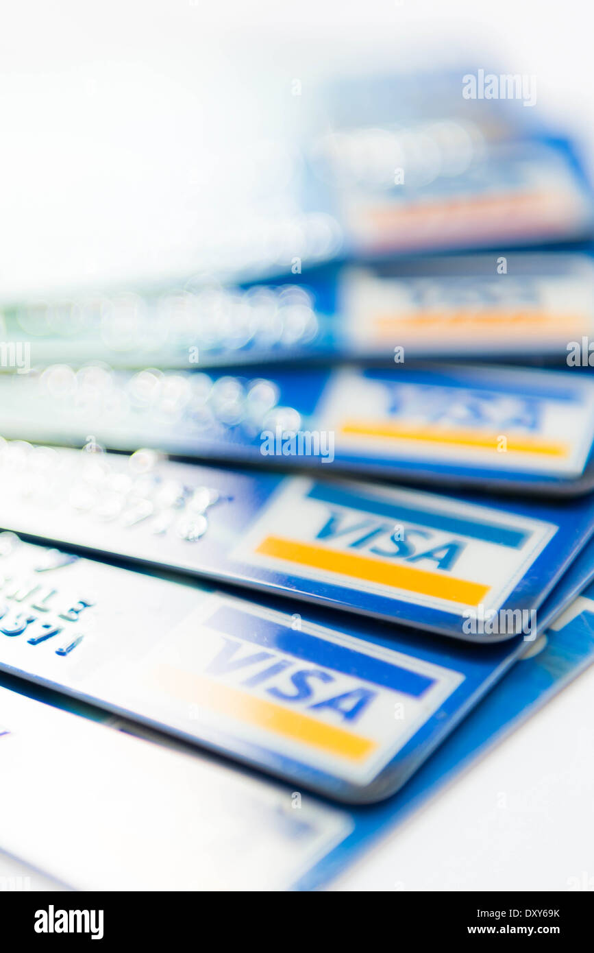 Visa-Kreditkarte nahe USV Stockfoto