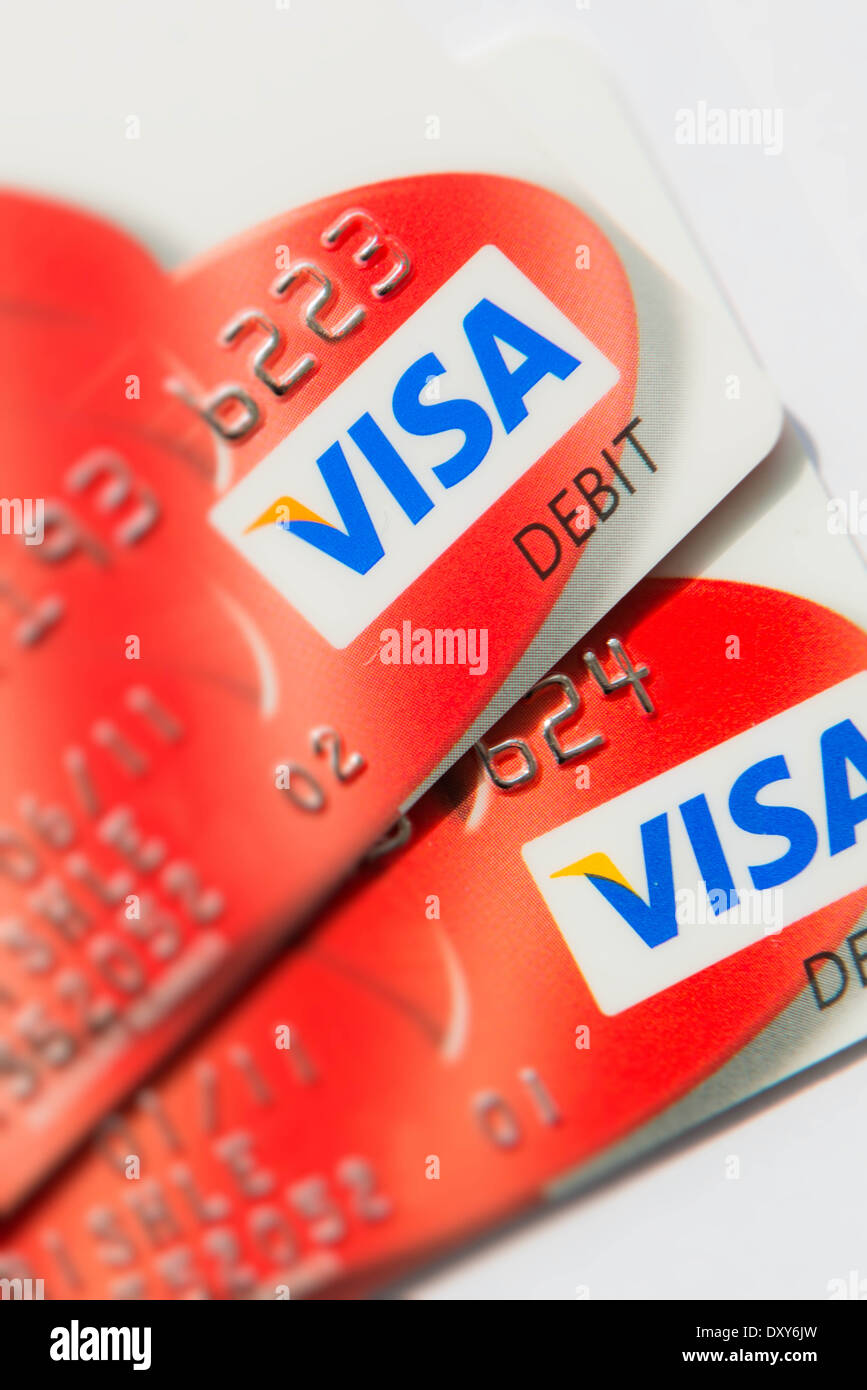 Visa-Debitkarte nahe USV Stockfoto