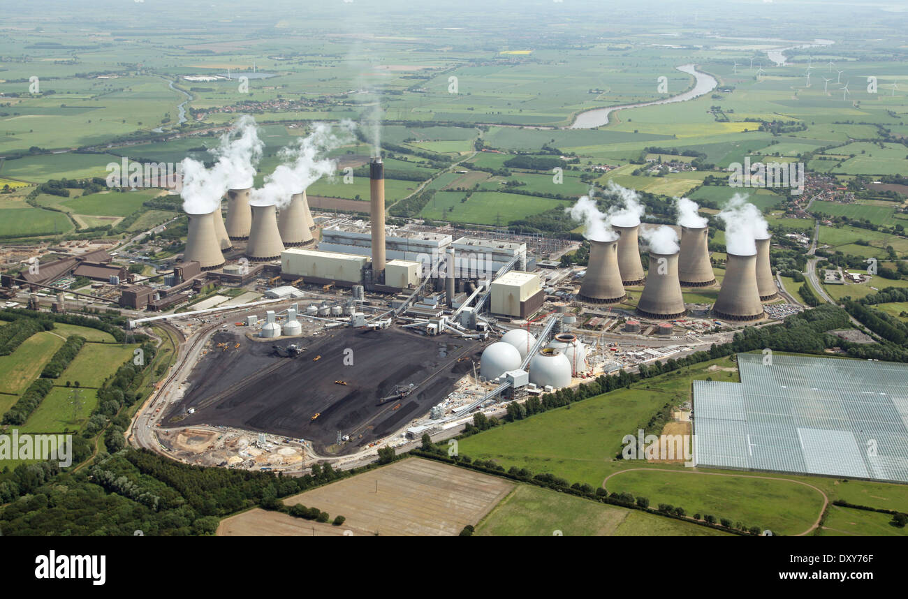 Luftaufnahme von Drax Power Station in der Nähe von Selby in North Yorkshire Stockfoto