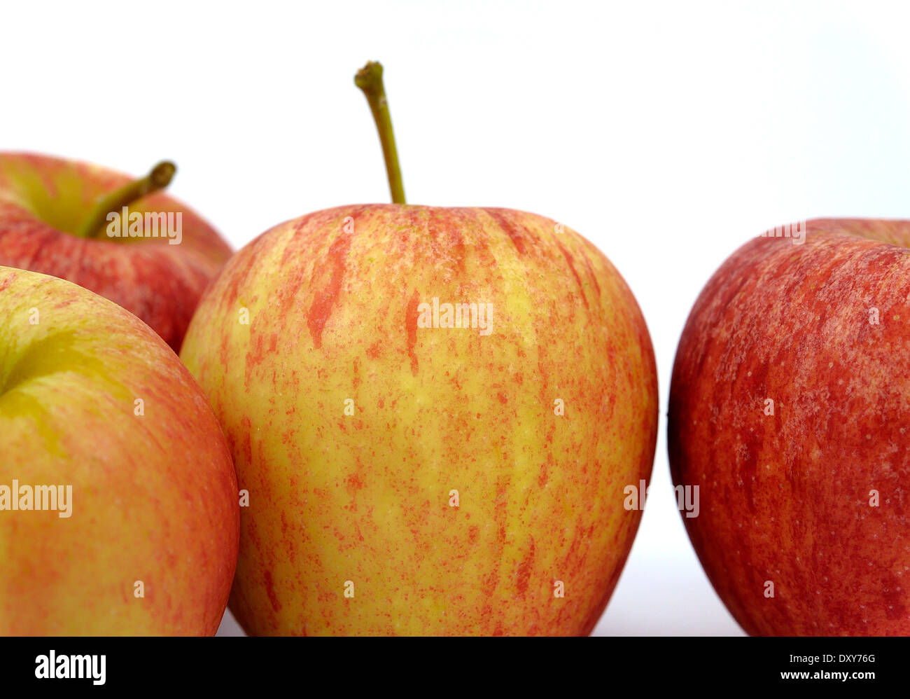 Gala Äpfel Studio weißen Bildhintergrund Stockfoto