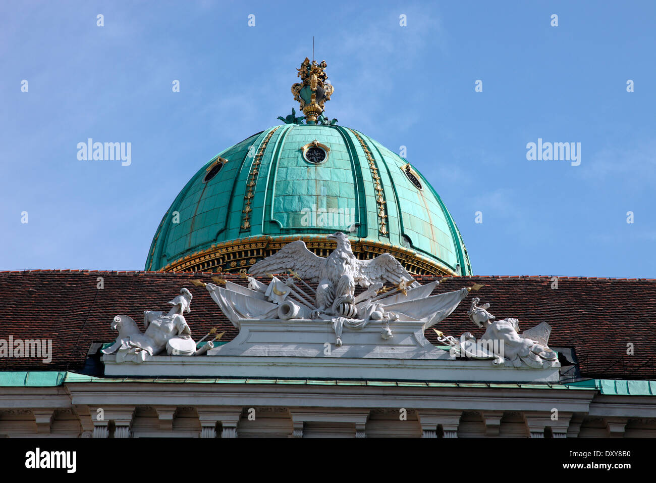 Die Kuppel des Winterpalastes der Habsburger in Wien, heute ein Museum beherbergt Stockfoto